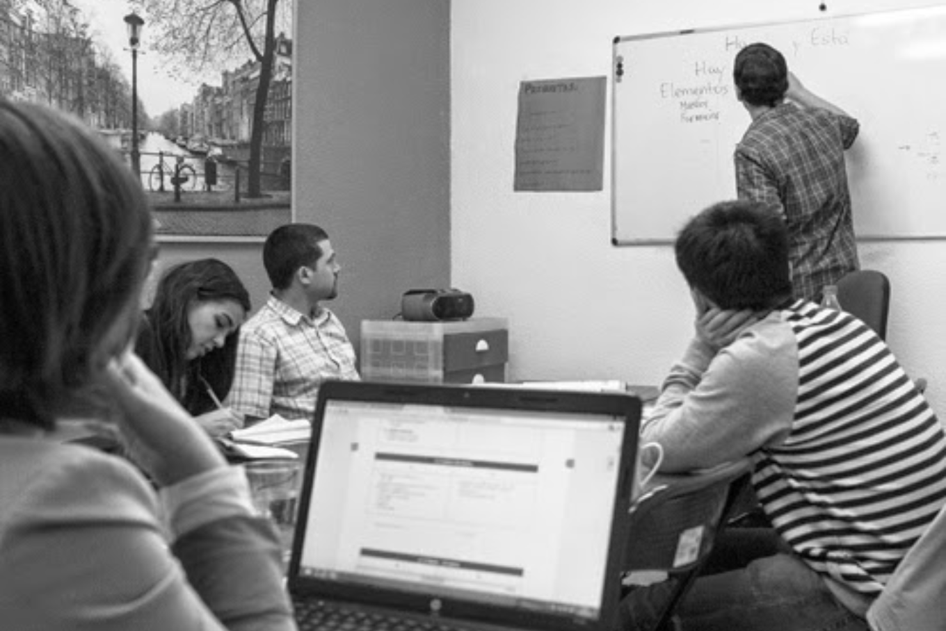 スペイン、バレンシアのスペイン語学校、route66の授業風景