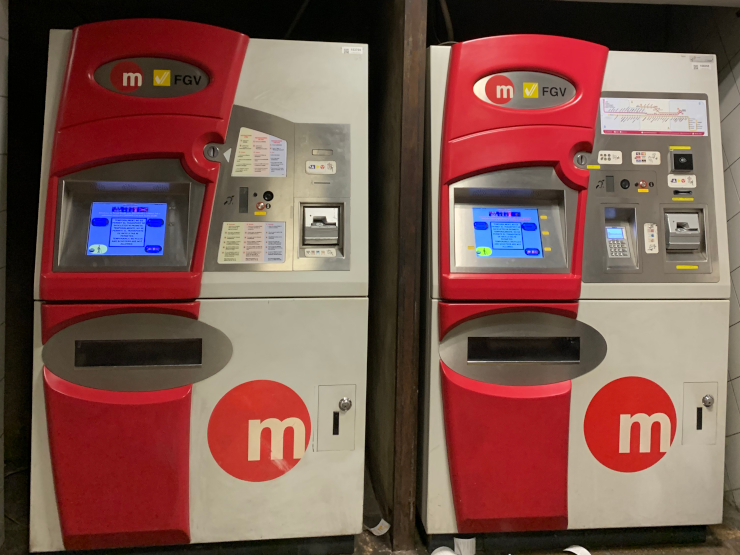 スペイン・バレンシアの地下鉄、メトロの切符の自販機